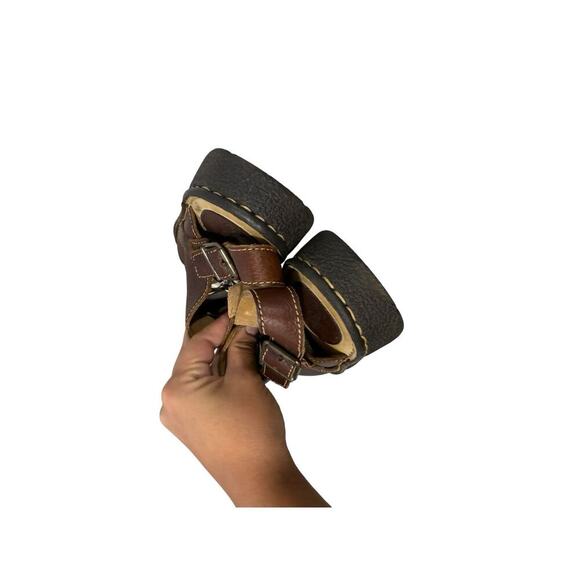 90s Y2K Montego BAY Club Slip On Sling back Leather Slide Sandals size 9.5 - Picture 7 of 8